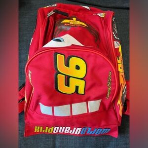 Disney Pixar Lightning McQueen Rust-eze Backpack Red Kids Race Car Cars Mr Beast